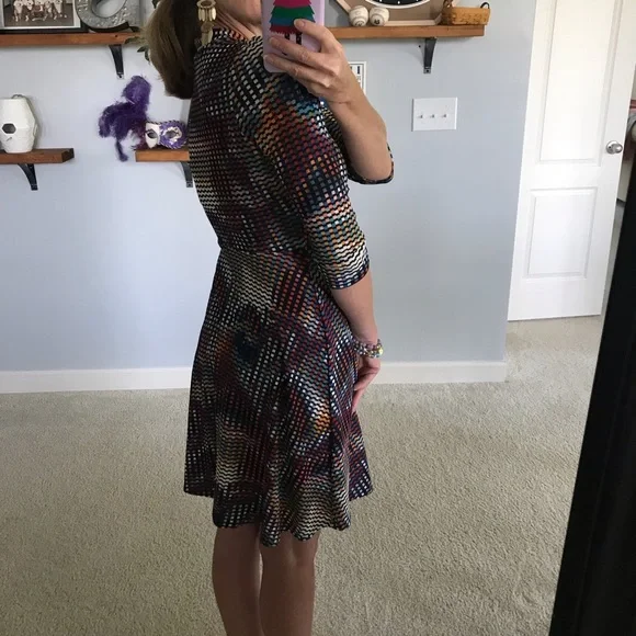 Multi Color Neck Tie Dress - Picture 7 of 7
